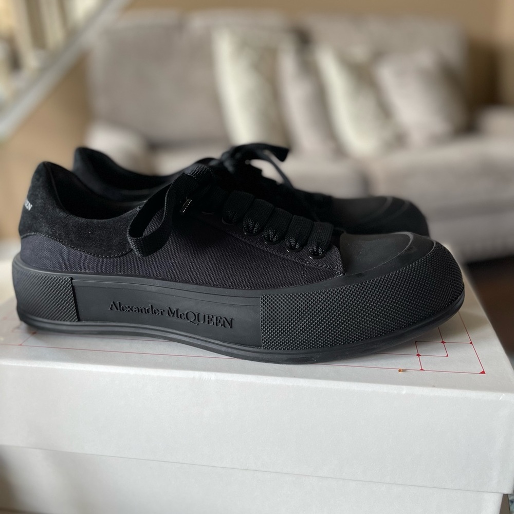 Alexander McQueen 
Men's Tonal Canvas Low-top S